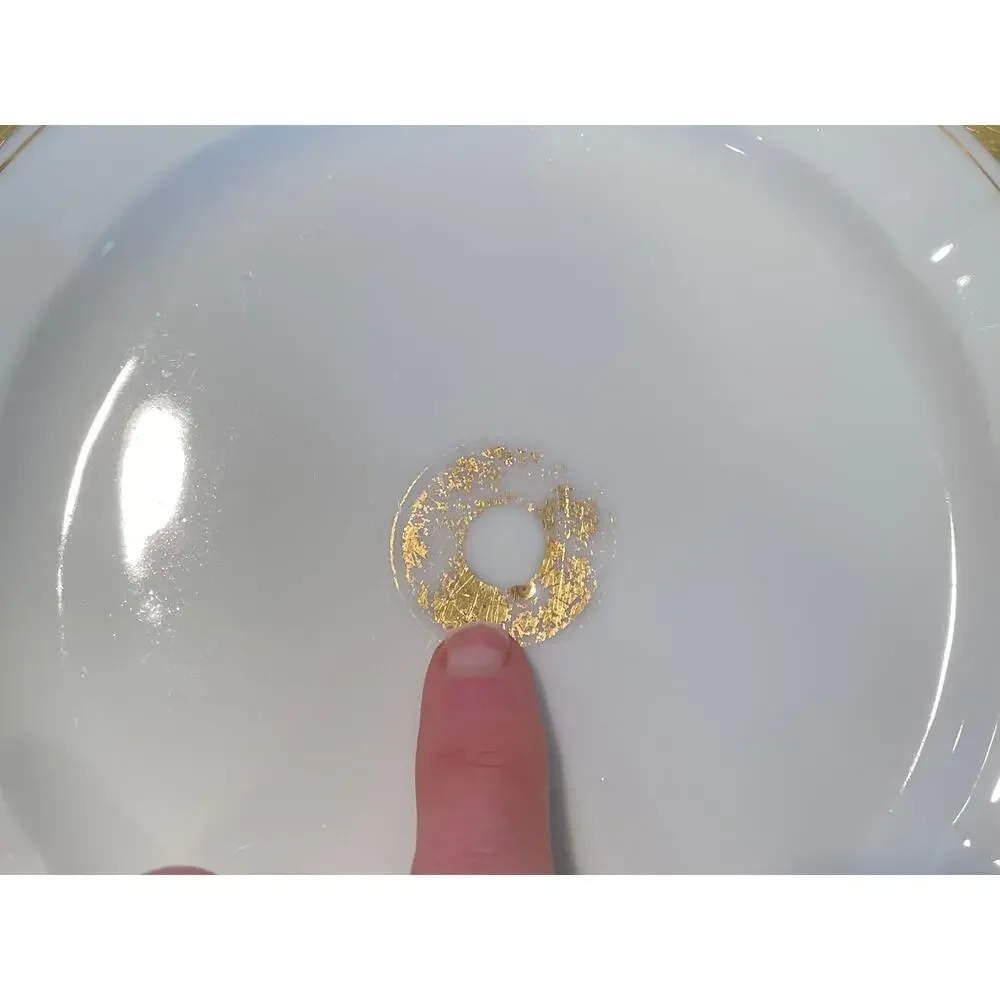 Old Paris White and Gold Porcelain Dessert Plates, Salad Plates, Set of 5